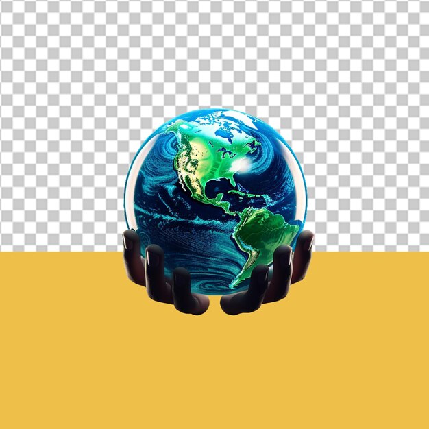 PSD save the earth png illustration