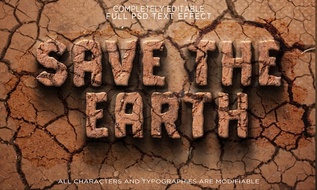 Save The Earth Text Effect