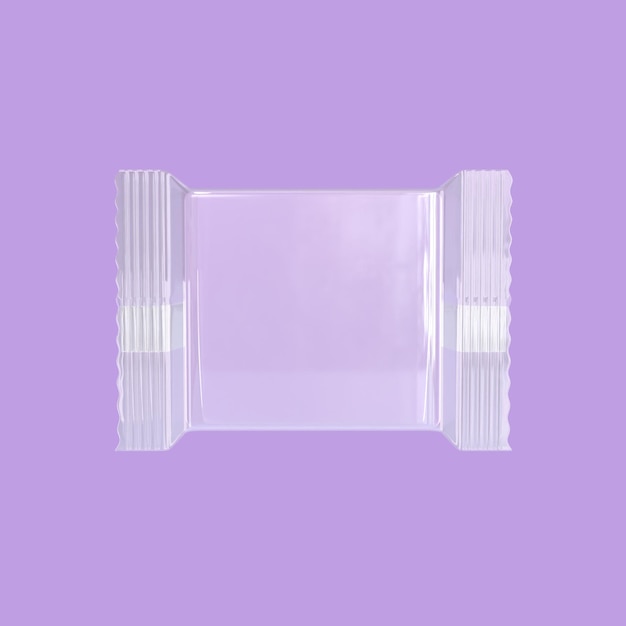 PSD savon violet dans une pochette en plastique transparent