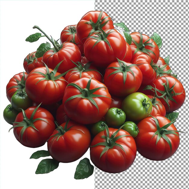 PSD savory stack uma exibição tentadora de tomates frescos em png isolado