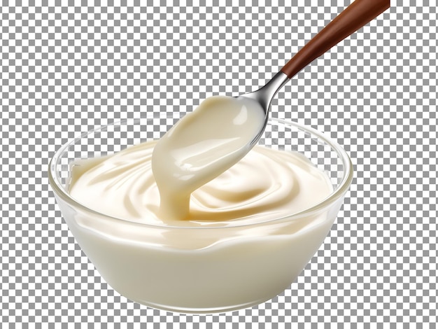 Savoureuse sauce béchamel isolée sur fond transparent