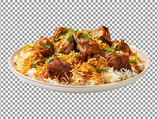 Savoureux Biryani De Mouton Isolé Sur Fond Transparent