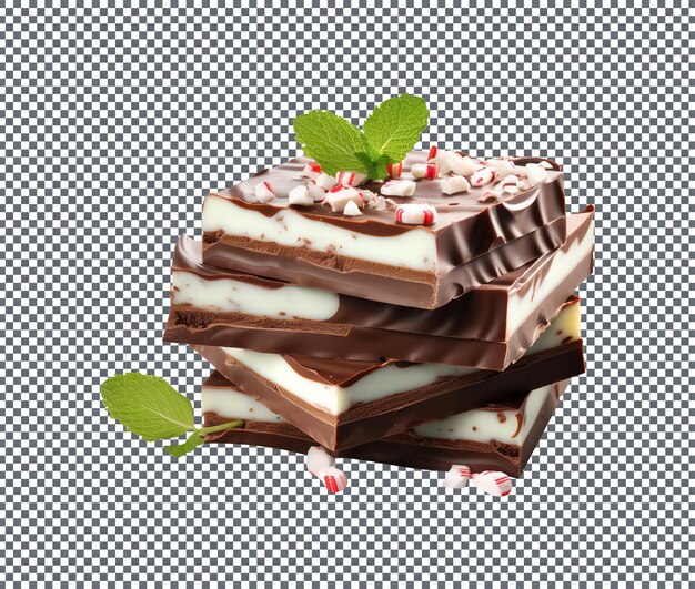 Un Savoureux Chocolat à La Menthe Poivrée Isolé Sur Un Fond Transparent