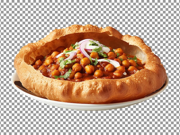 PSD savoureux plat indien chole bhature sur fond transparent