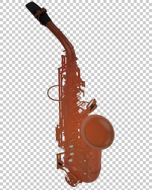 PSD saxofón en la ilustración de renderizado 3d de fondo transparente