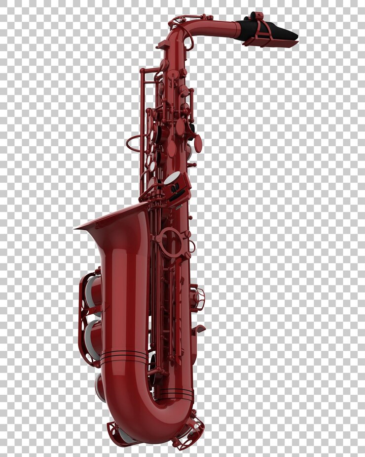 PSD saxofón en la ilustración de renderizado 3d de fondo transparente