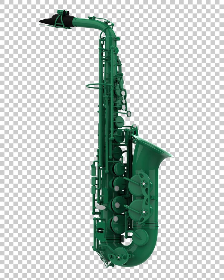 PSD saxofón en la ilustración de renderizado 3d de fondo transparente