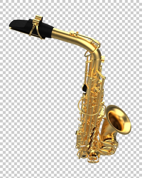 Saxofon na transparentním pozadí 3D rendering ilustrace