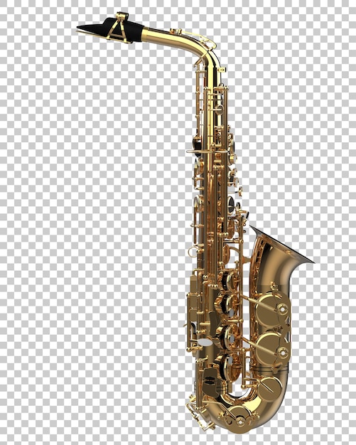 PSD saxofone na ilustração de renderização 3d de fundo transparente