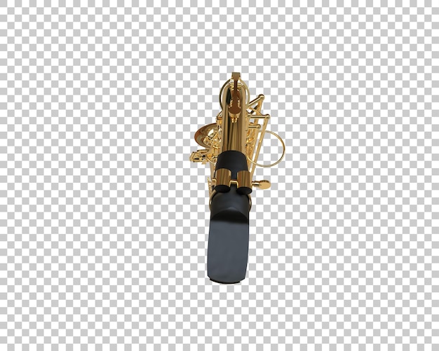 Saxophone isolé sur le fond illustration de rendu 3D