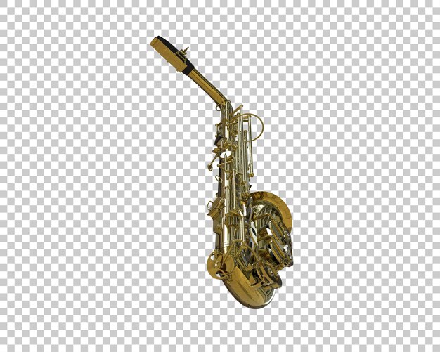 PSD saxophone isolé sur le fond illustration de rendu 3d