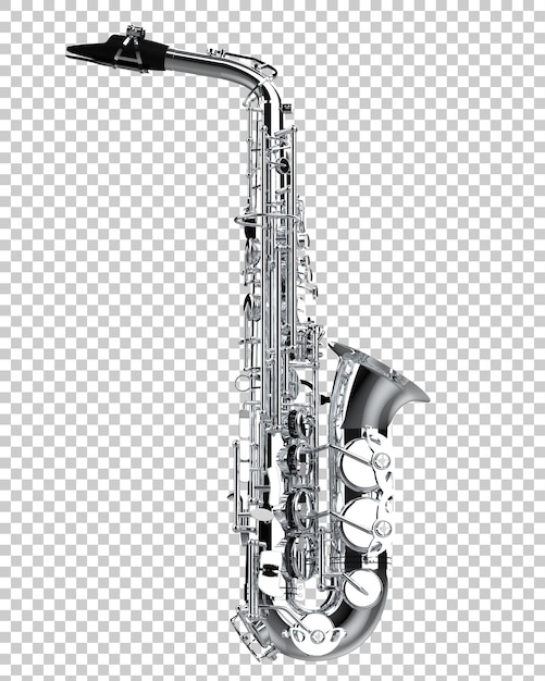 Saxophone Isolé Sur Un Fond Transparent Illustration De Rendu 3d
