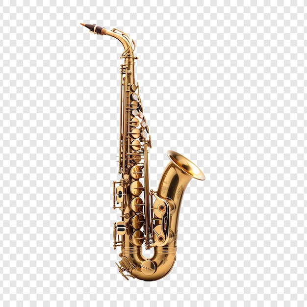 PSD saxophone isolé sur fond transparent