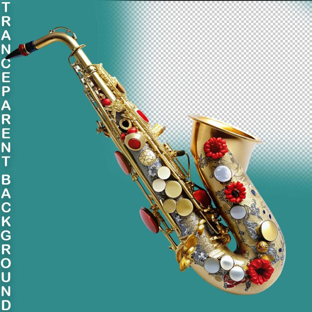 PSD saxophone isolé sur un fond transparent