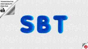 PSD sbt tipografia azul fluffy texto psd transparente