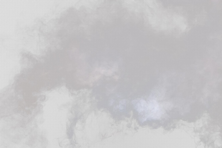 PSD sbuffi densi e soffici di fumo bianco e nebbia su sfondo png trasparente movimento astratto delle nuvole di fumo sfocato fuori fuoco soffi di fumo dalla mosca del ghiaccio secco della macchina che svolazza nella struttura dell'effetto aria