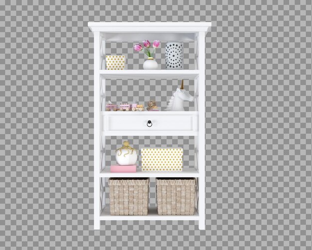 Scaffale per bambini nel rendering 3d isolato