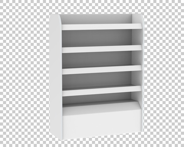 Scaffali dei negozi POS su sfondo trasparente 3d rendering illustrazione