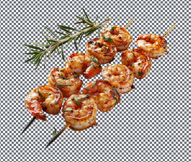 Scaglie di gamberetti alla griglia isolate su uno sfondo trasparente