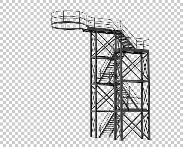 Scala silo isolata su sfondo trasparente 3d rendering illustrazione