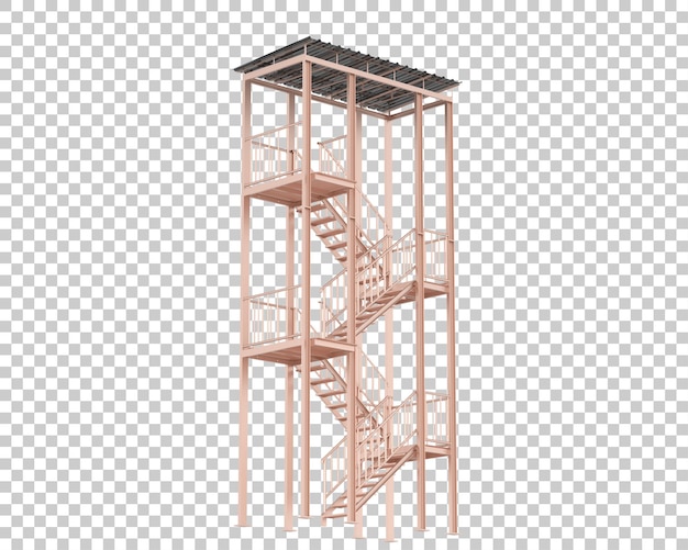 Scale antincendio isolate su sfondo trasparente 3d rendering illustrazione