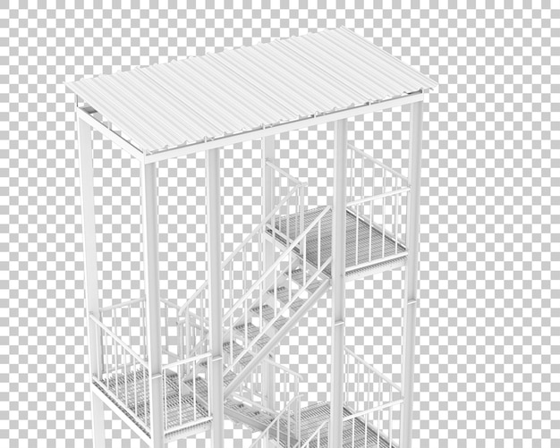 Scale di fuga antincendio isolate su sfondo trasparente illustrazione di rendering 3D