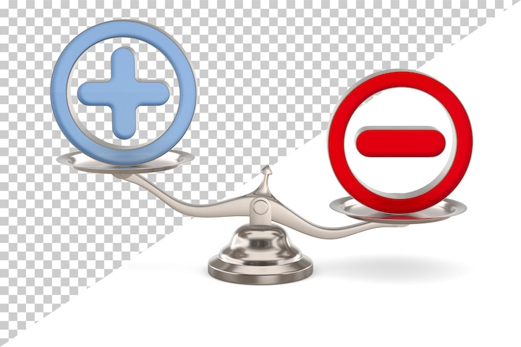 PSD scale with symbol plus and minus on white background isolated 3d illustration