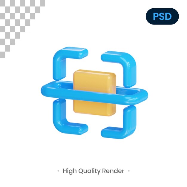 PSD scan 3d render illustration premium psd