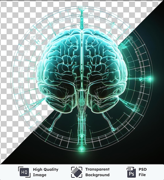 PSD scan du cerveau d'un neuroscientifique en psd transparent de haute qualité et réaliste