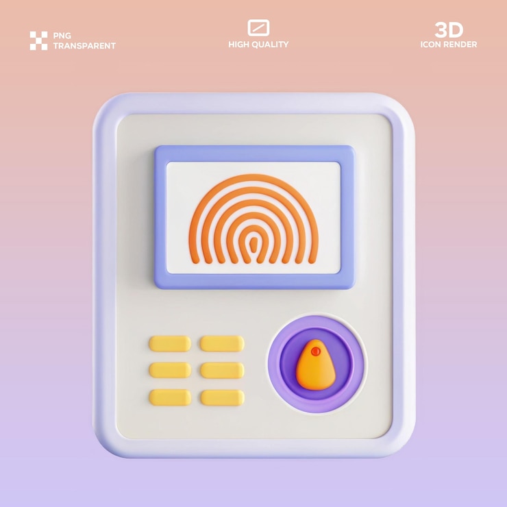 PSD scanner biométrico psd 3d ilustração