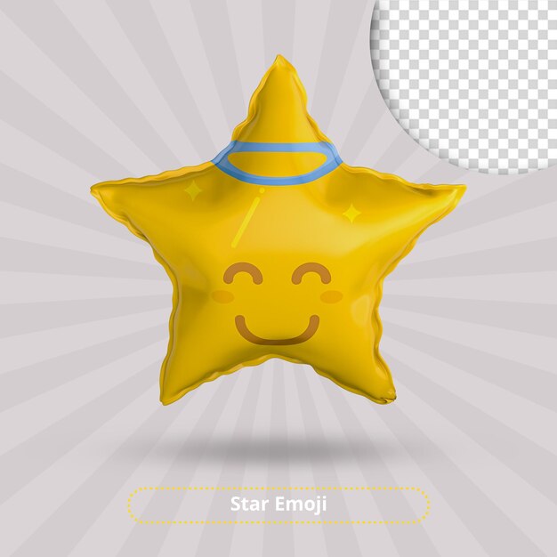 Scarica il rendering 3d di emoji di stelle innocenti