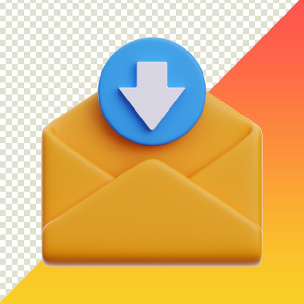 Scarica la notifica di e-mail isolata su uno sfondo trasparente