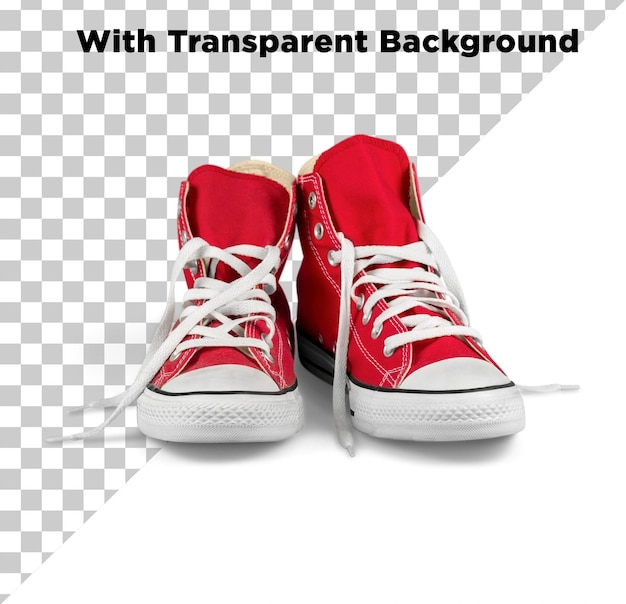 Scarpe di colore rosso PNG PSD su sfondo trasparente