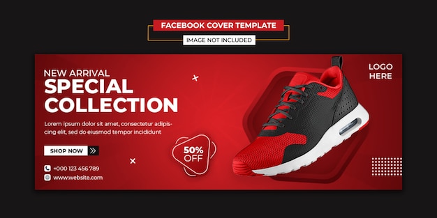 Scarpe speciali social media e modello di copertina di Facebook