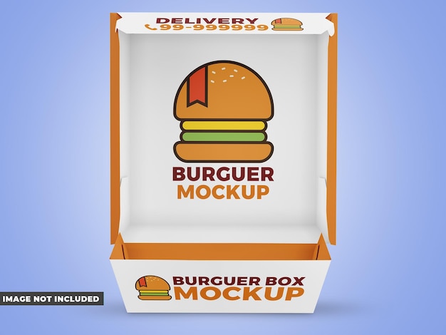 Scatola con Burguer Mockup