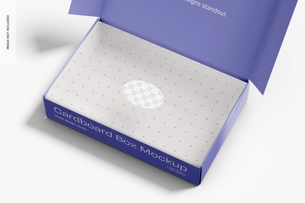Scatola di cartone con carta di avvolgimento Mockup Close Up