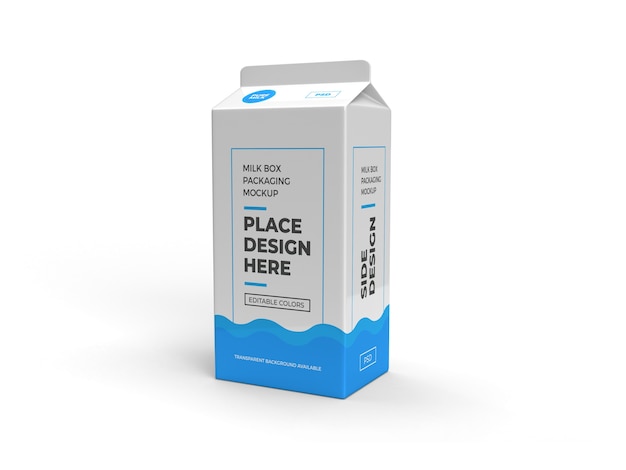 Scatola di latte e bevande Packaging Design Mockup isolato