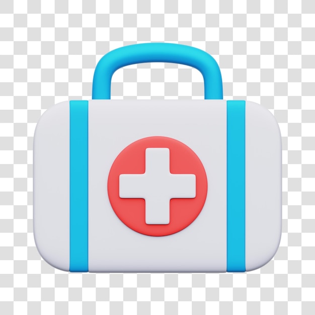 Scatola di primo soccorso medica 3D Rendering Icon Isolato sfondo trasparente