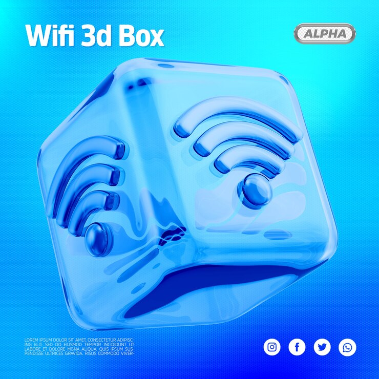 PSD scatola di vetro 3d wifi