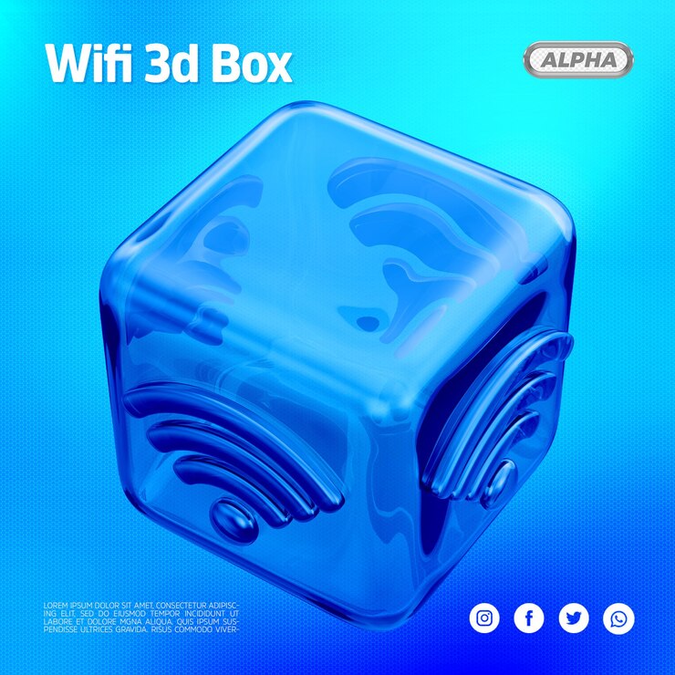 PSD scatola di vetro 3d wifi