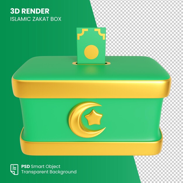 Scatola di Zakat di rendering 3D