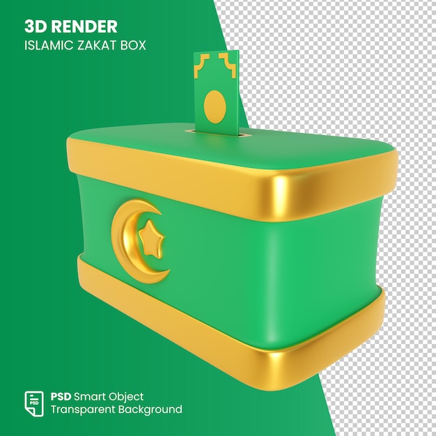 Scatola di Zakat di rendering 3D