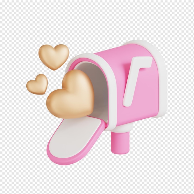 Scatola postale 3D di San Valentino con cuore