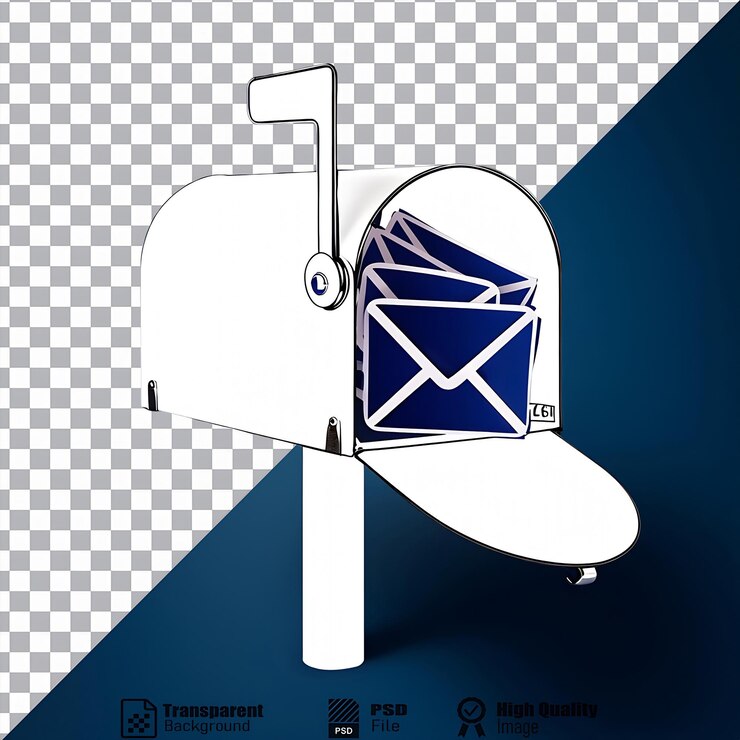 PSD scatola postale digitale con icona del simbolo buste