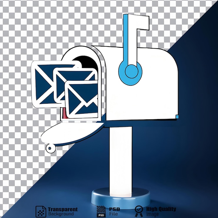 PSD scatola postale digitale con icona delle buste