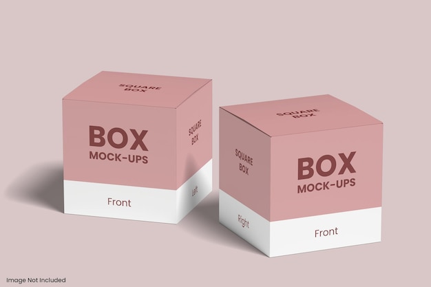 Scatola quadrata Packaging Design Mockup isolato