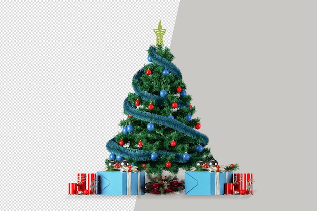 Scatola regalo albero di natale decorato verde chiaro