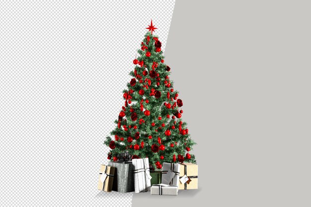 Scatola regalo albero di natale decorato verde chiaro
