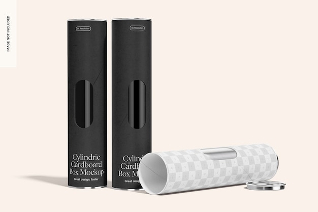 Scatole di cartone cilindriche con coperchio metallico