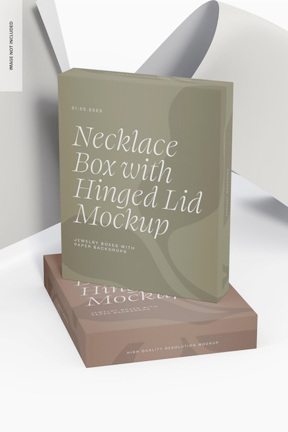 Scatole per collana con coperchio a cerniera Mockup